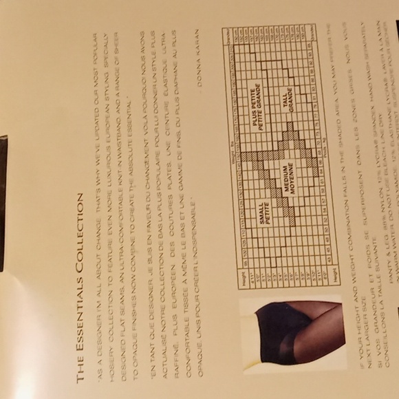 NWT Medium Donna Karan New York Black Matte Semi Sheer Pantyhose - Picture 6 of 10